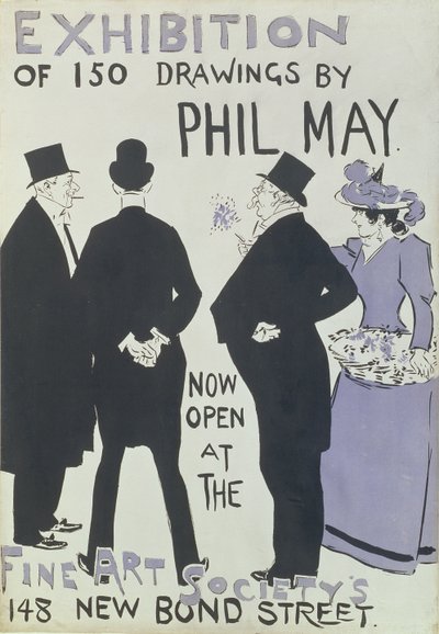 Poster advertising an Exhibition of 150 Drawings at the Fine Art Society, New Bond Street, 1895 by English School